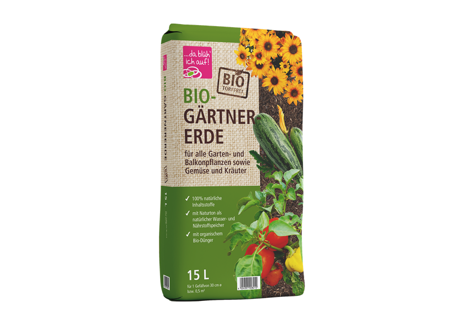 BioGärtnerErde,da blüh' ich auf! Eigenmarke DBIA Gärtnerei